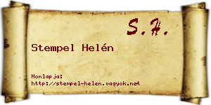 Stempel Helén névjegykártya